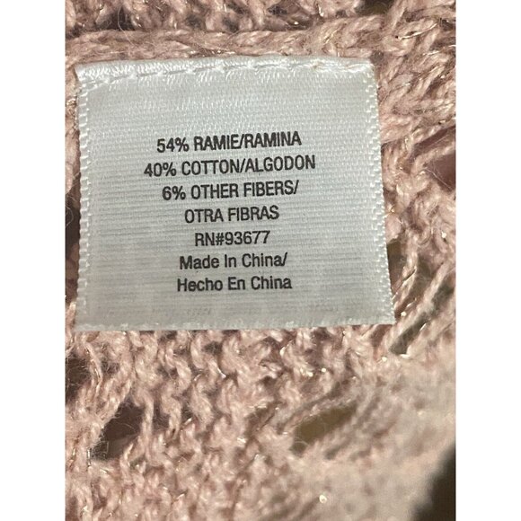 a.n.a. A New Approach Pink Medium Loose Open Knit Sweater Beach Fall Vacation - Picture 4 of 14